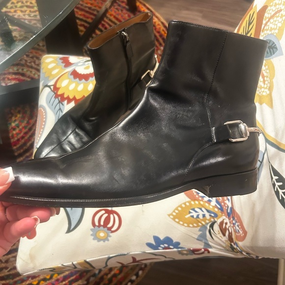 Gucci Black and Brown Boots with High Shiny Heels - Picture 1 of 5